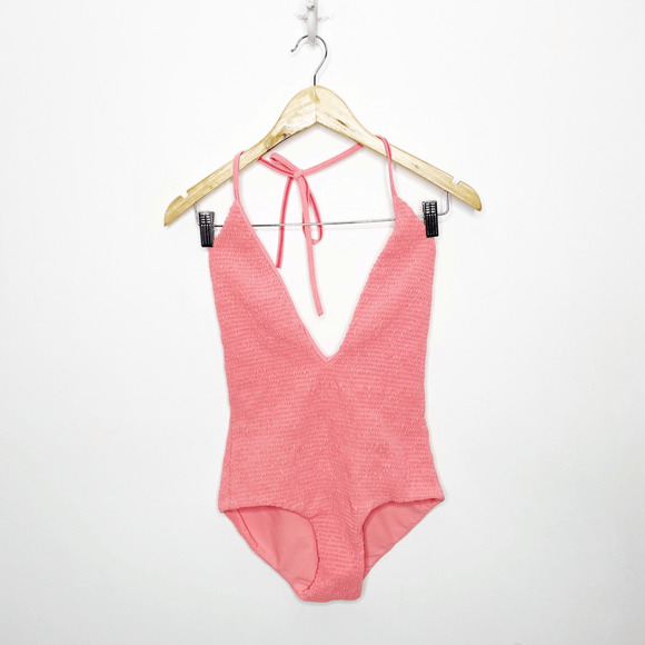 TORI PRAVER SWIMWEAR Sienna Shirred Swimsuit one piece pink WOMENS SMALL s - Picture 2 of 5